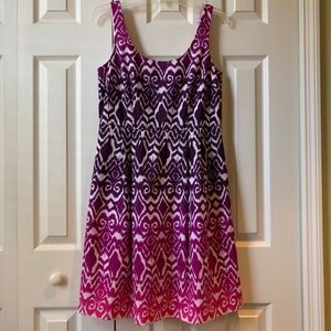 Ann Taylor sleeveless dress in ombre ikat pattern